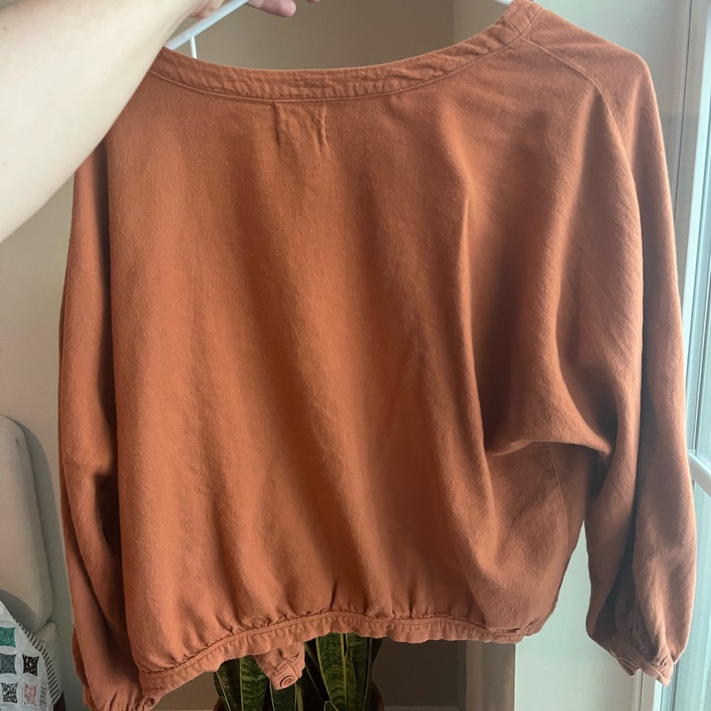 Rust Orange Button-Up Top - Picture 4 of 7